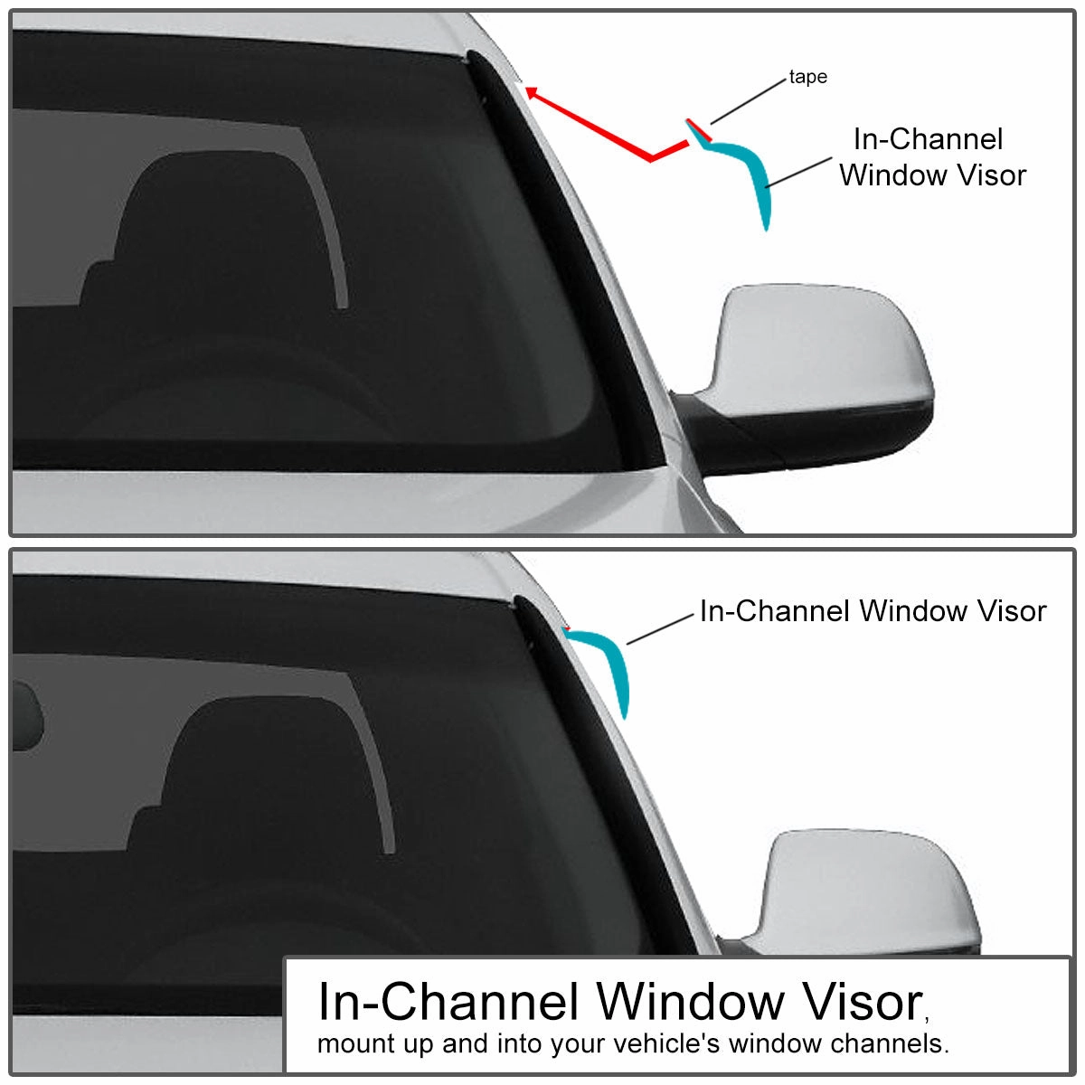 02-06 Chevy Traiblazer GMC Envoy In-Channel Wind Deflectors Window Visors