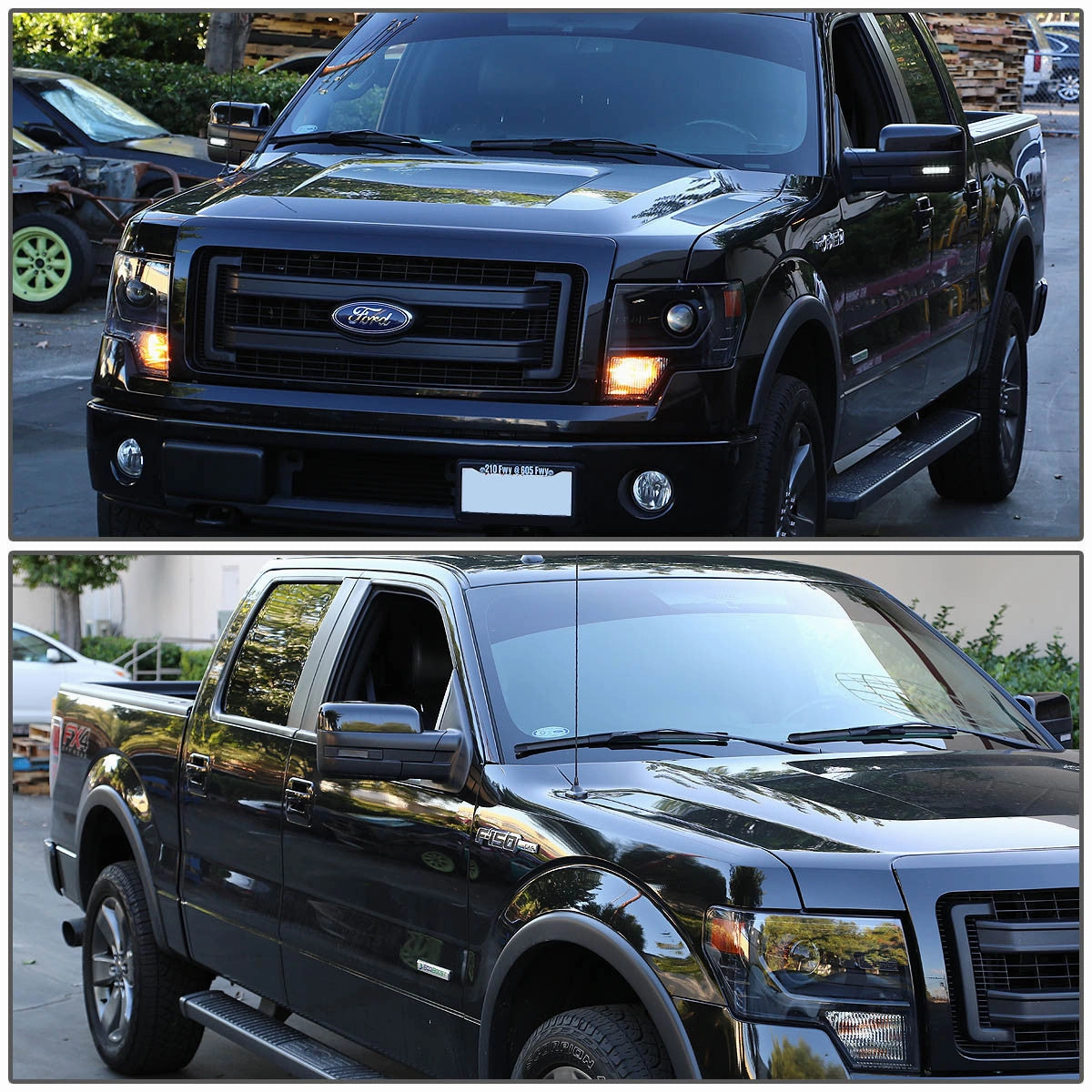 09-14 Ford F150 Smoked Housing Side Mirror Turn Signal Lights - White LED