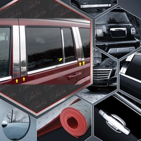 10pcs Stainless Steel Pillar Post Trim<br>06-10 Jeep Commander