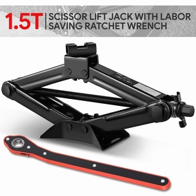 1.5 Ton Scissor Lift Jack [A Variety of color options] <br> W/ Ratchet Wrench
