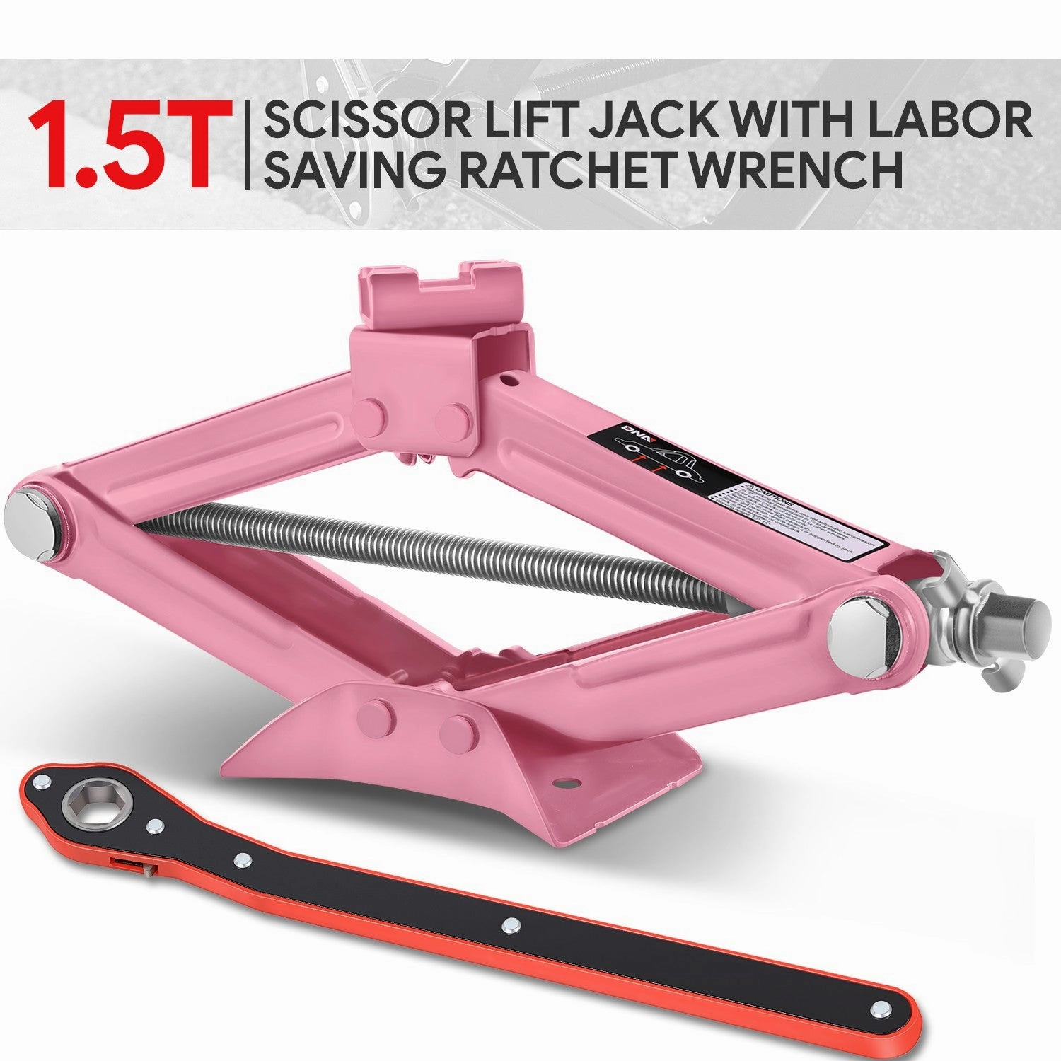 1.5 Ton Scissor Lift Jack [A Variety of color options] <br> W/ Ratchet Wrench