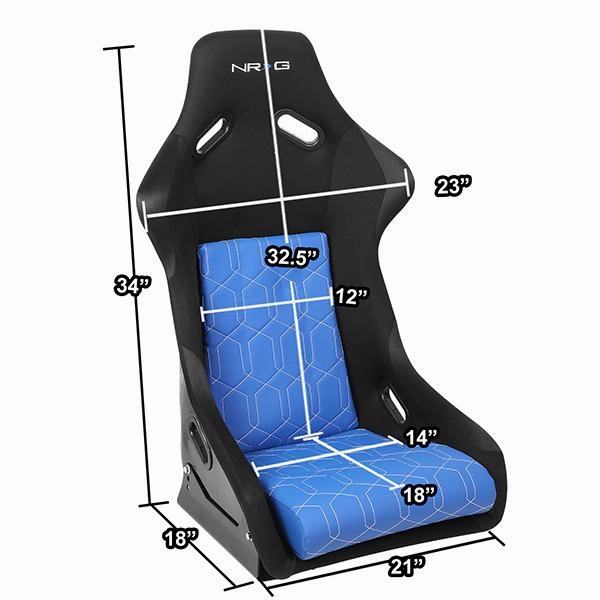 1 Piece Large Blue Cushion Fiber Glass Bucket Racing Seat <br>Universal