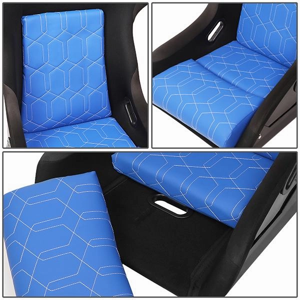 1 Piece Large Blue Cushion Fiber Glass Bucket Racing Seat <br>Universal