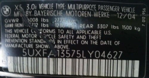 2000 2001 2002 2003 2004 2005 2006 BMW X5 LEFT REAR PASSENGER DOOR- BLACK