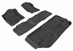 3D MAXpider Floor Mats Chevy Suburban w/ Bench Seat 2nd Row (07-14) All-Weather Kagu Series - Front /  Second / Third Row