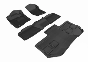 3D MAXpider Floor Mats Chevy Suburban w/ Bucket Seat 2nd Row (11-14) All-Weather Kagu Series - Front /  Second / Third Row