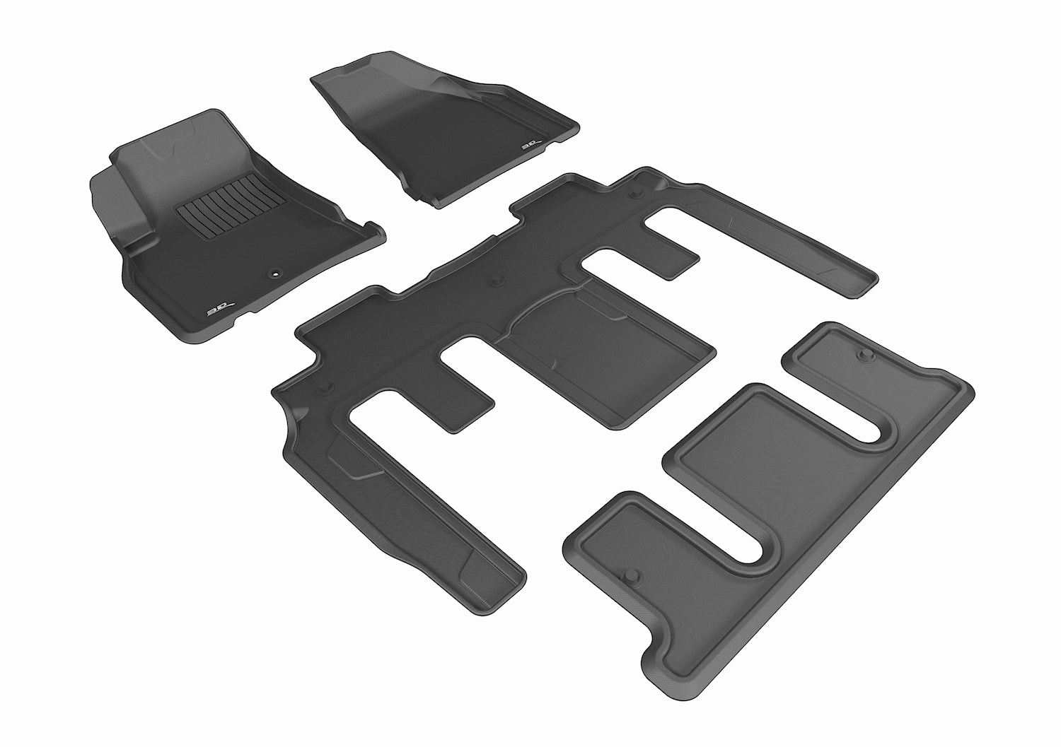 3D MAXpider Floor Mats Chevy Traverse (08-17) All-Weather Kagu Series - Front /  Second / Third Row