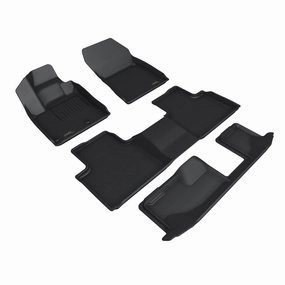 3D MAXpider Floor Mats Mitsubishi Outlander (22-24) All-Weather Kagu Series Black - Front / Second / Third Row