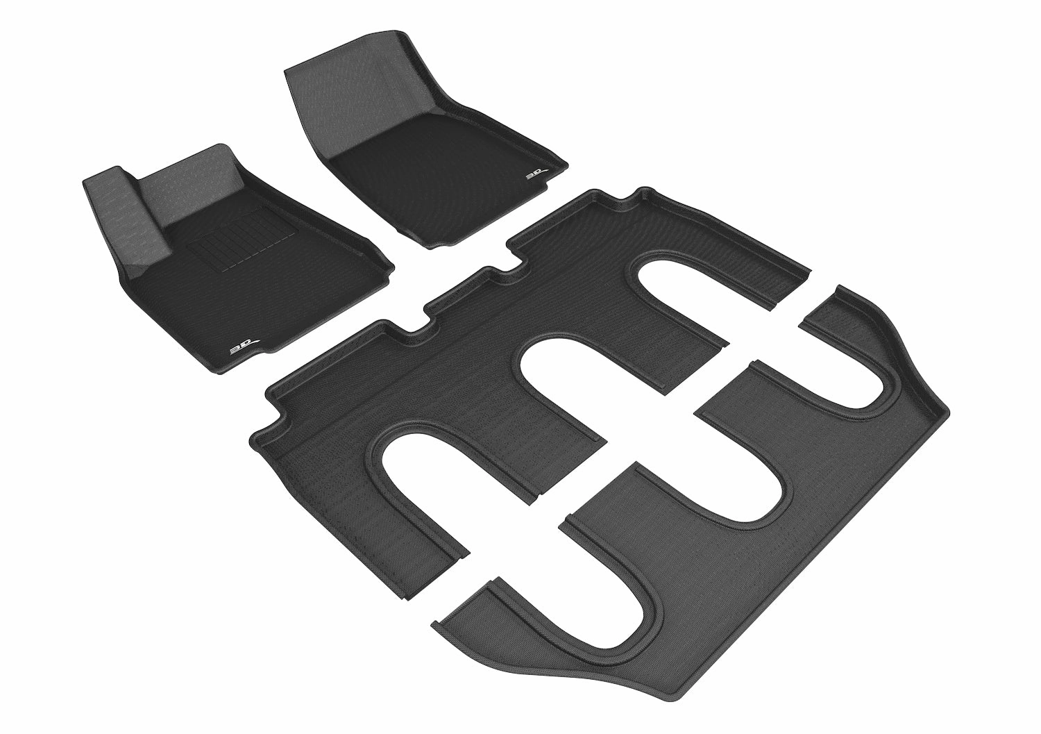 3D MAXpider Floor Mats Tesla Model X (16-21) All-Weather Kagu Series - Front / Second / Third Row