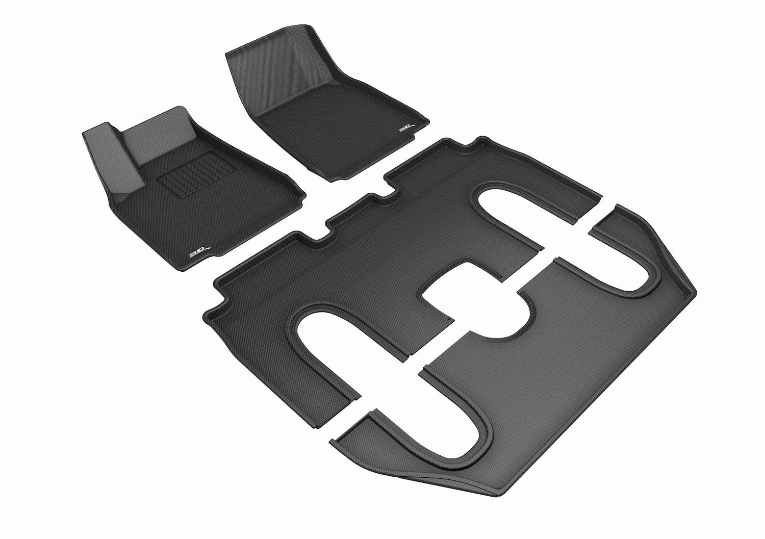3D MAXpider Floor Mats Tesla Model X (16-21) All-Weather Kagu Series - Front / Second / Third Row