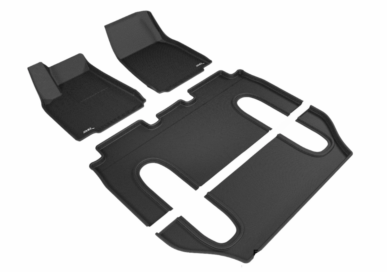 3D MAXpider Floor Mats Tesla Model X (16-21) All-Weather Kagu Series - Front / Second / Third Row