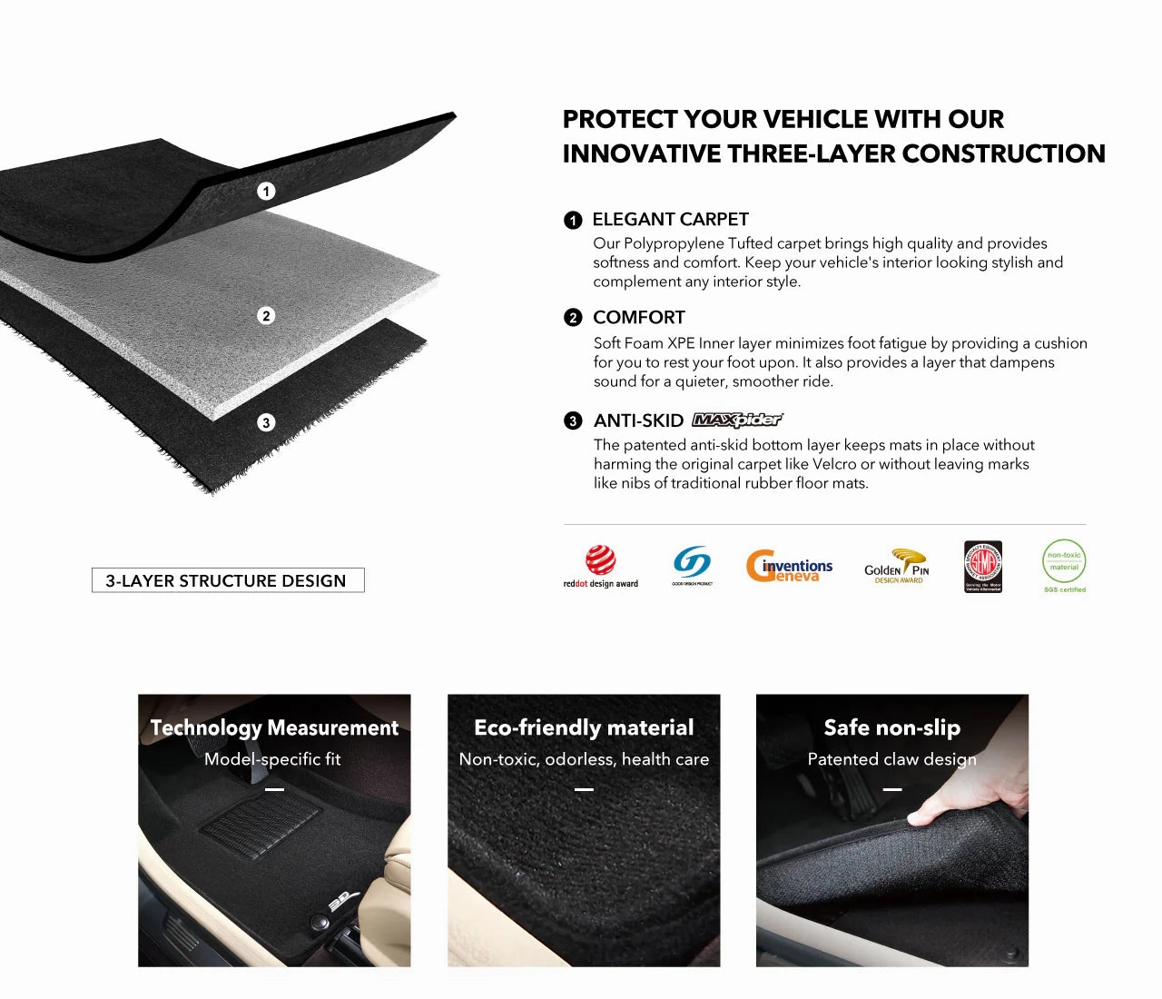 3D MAXpider Floor Mats VW Jetta (2019-2024) All-Weather Elegant Series - Complete Set