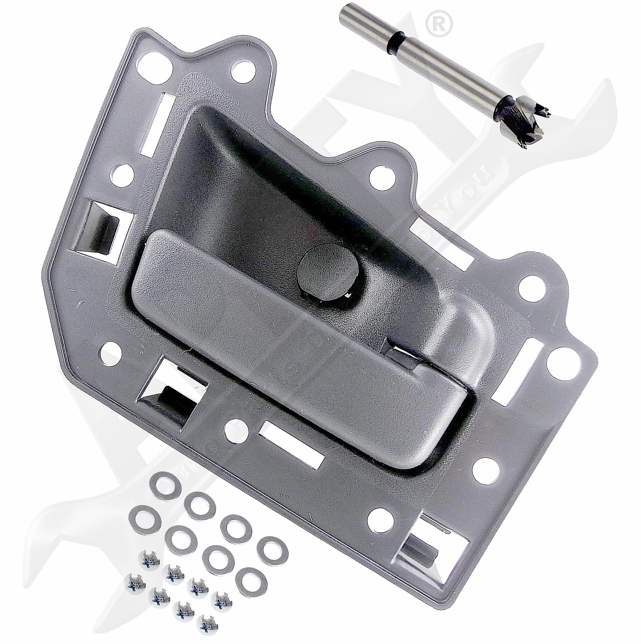 APDTY 154372 Interior Door Handle; All Black; Rear Right