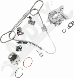 APDTY 172513 Timing Chain Kit 3-pc Kit with Oil Pump and Water Pump