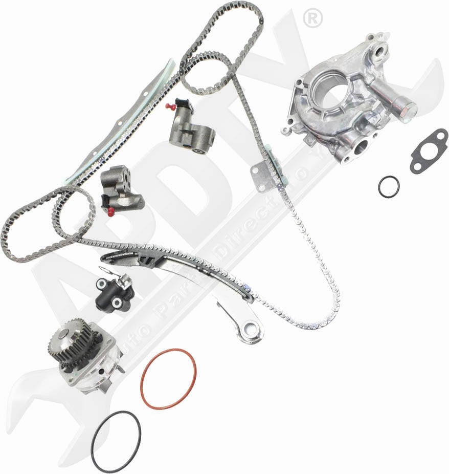 APDTY 172513 Timing Chain Kit 3-pc Kit with Oil Pump and Water Pump