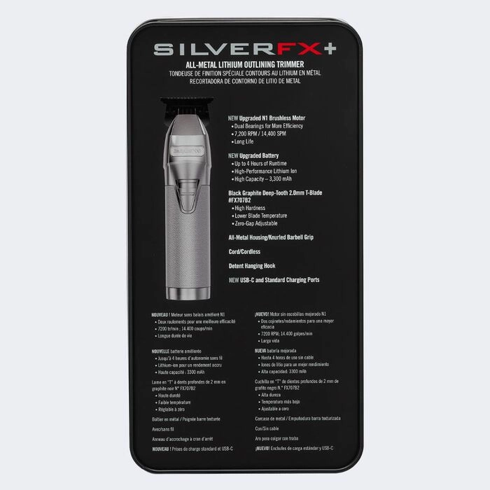 BaBylissPRO® SilverFX  All-Metal Lithium Outlining Trimmer [FX787NS]