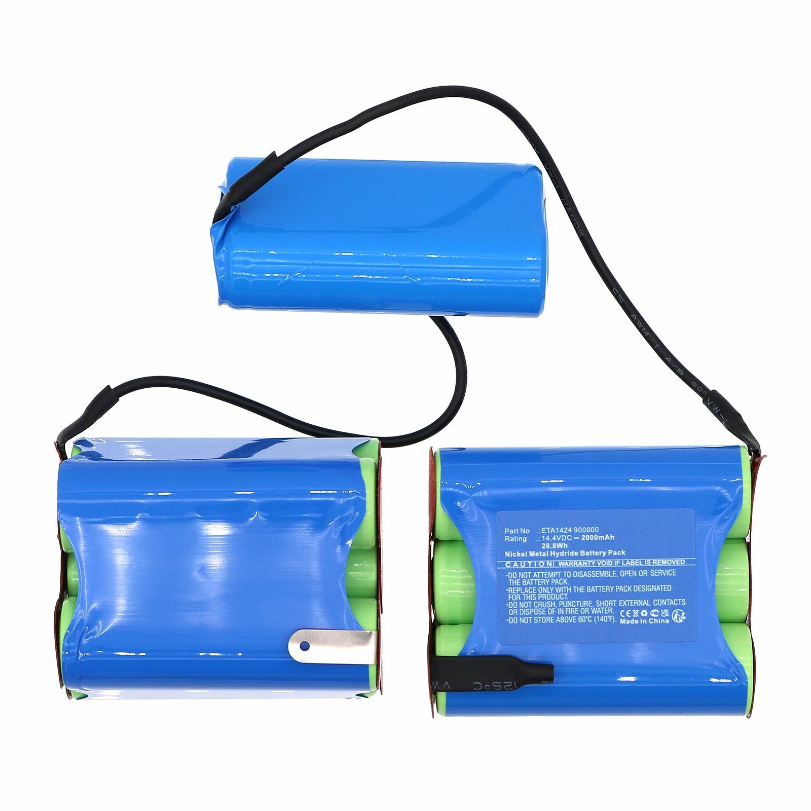 Batteries N Accessories BNA-WB-H19801 Vacuum Cleaner Battery - Ni-MH, 14.4V, 2000mAh, Ultra High Capacity - Replacement for ETA ETA1424 900000 Battery