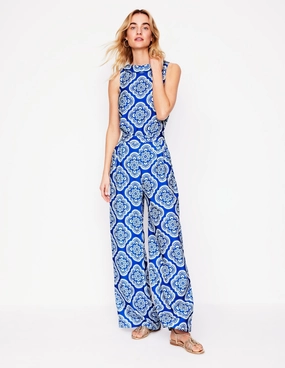 Clarissa Jumpsuit-Gallery Blue. Botanic Blush