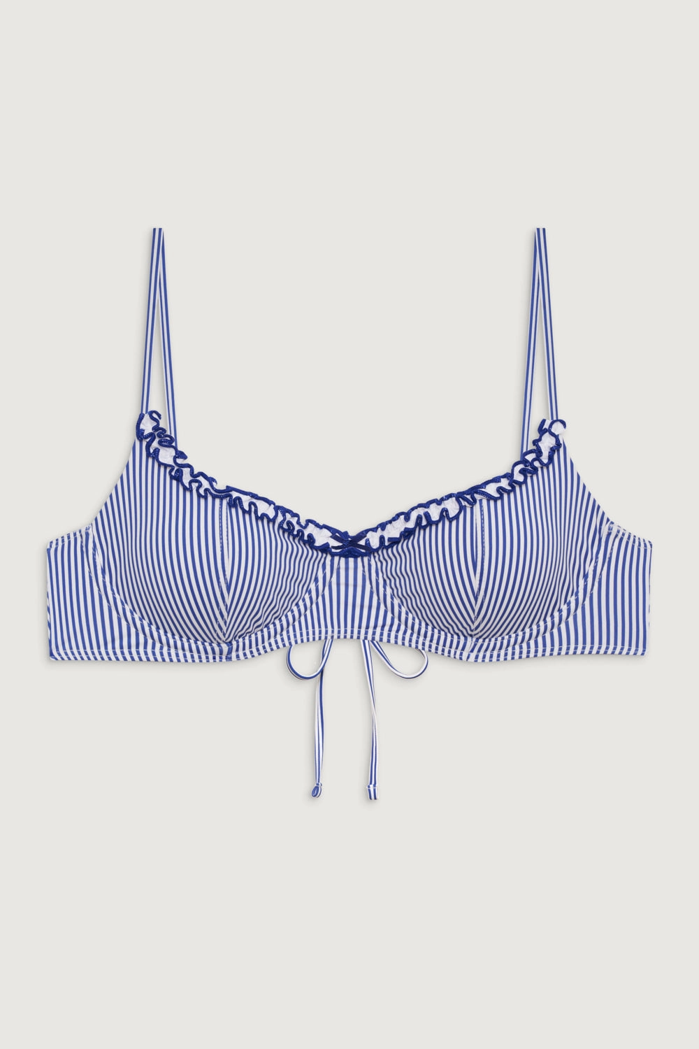 Cola Striped Underwire Bikini Top - Ocean Stripe