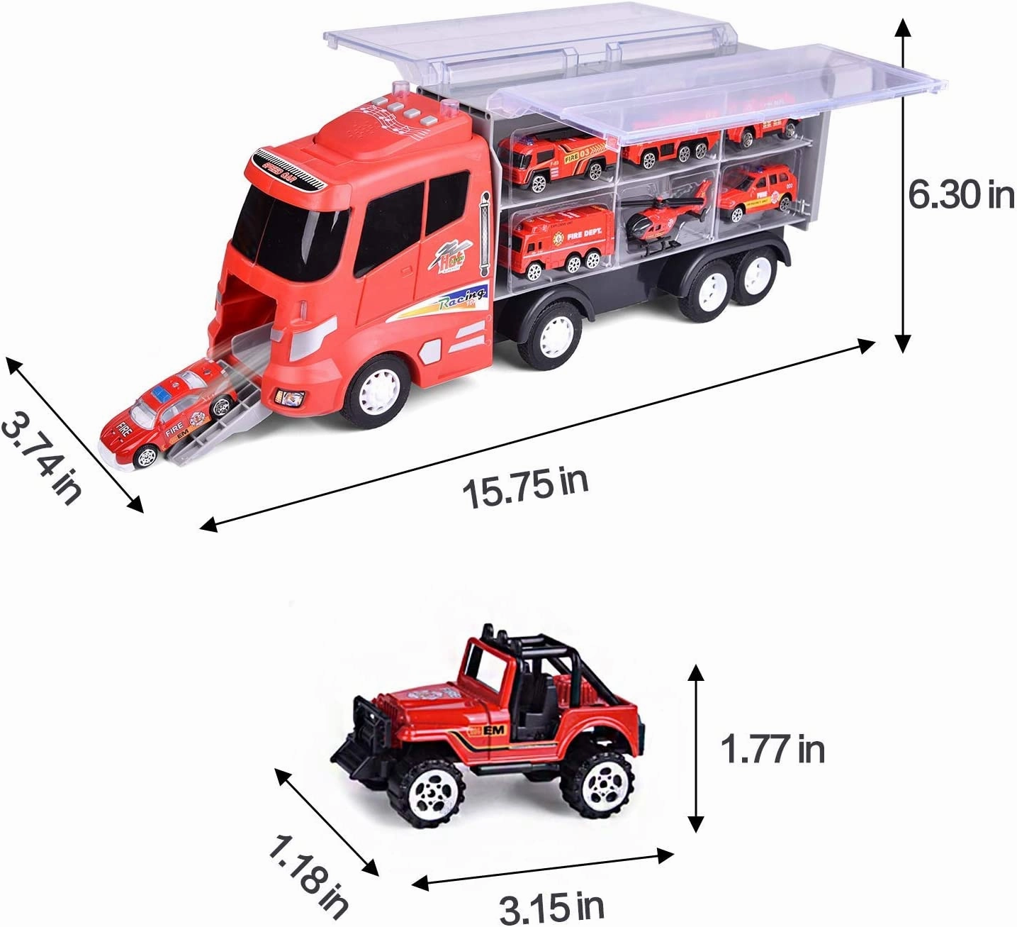 Die-Cast Fire Truck Transport
