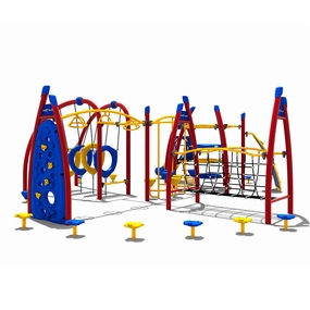 Falcon's Perch Ground-Based Obstacle Course Playground | Active Play for Ages 5-12