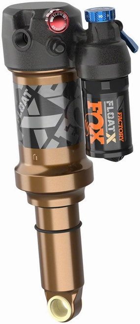 FOX FLOAT X Factory Rear Shock - Trunnion Metric, 185 x 55 mm, EVOL LV, 2-Position Lever, Kashima Coat - Open Box, New