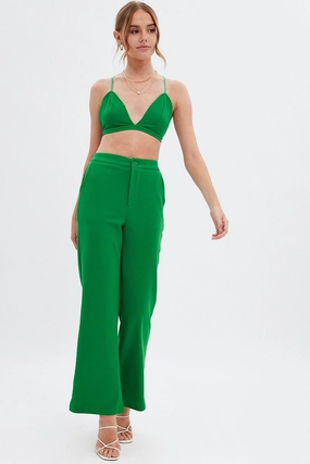 Green High Waist Pants