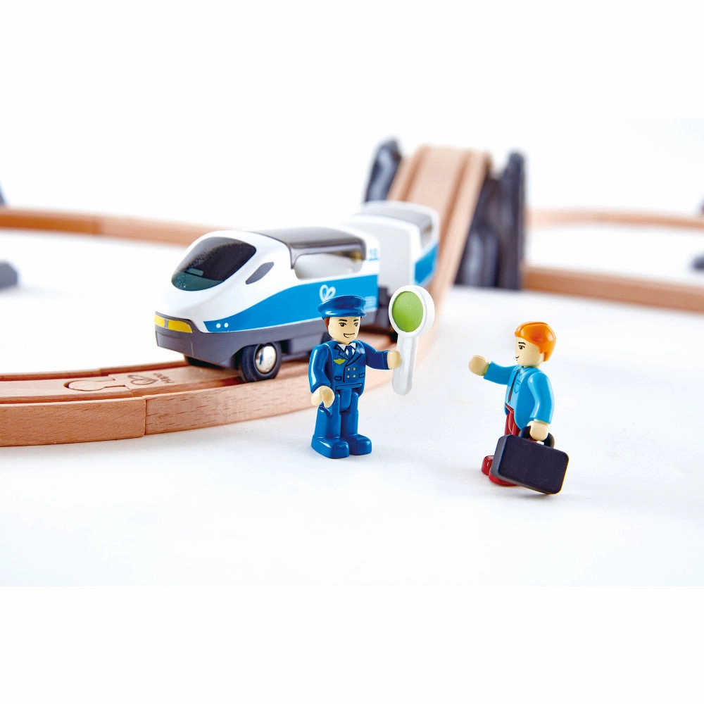 Hape Figure-8 Express Wooden Train Set - Vibrant Travel Adventure