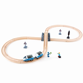 Hape Figure-8 Express Wooden Train Set - Vibrant Travel Adventure