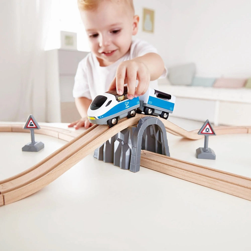 Hape Figure-8 Express Wooden Train Set - Vibrant Travel Adventure