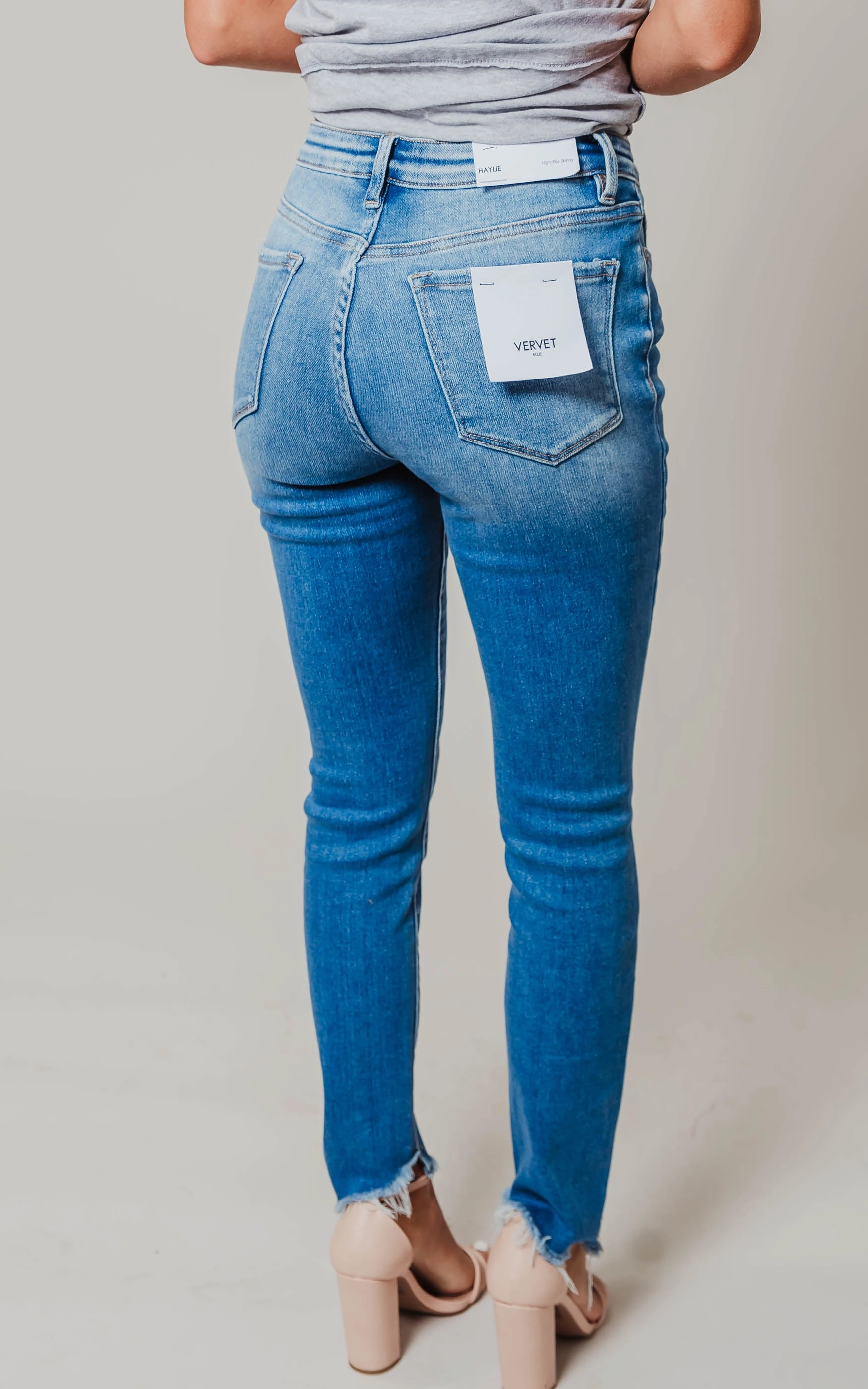 High Rise Raw Hem Skinny Jean - Vervet | FINAL SALE