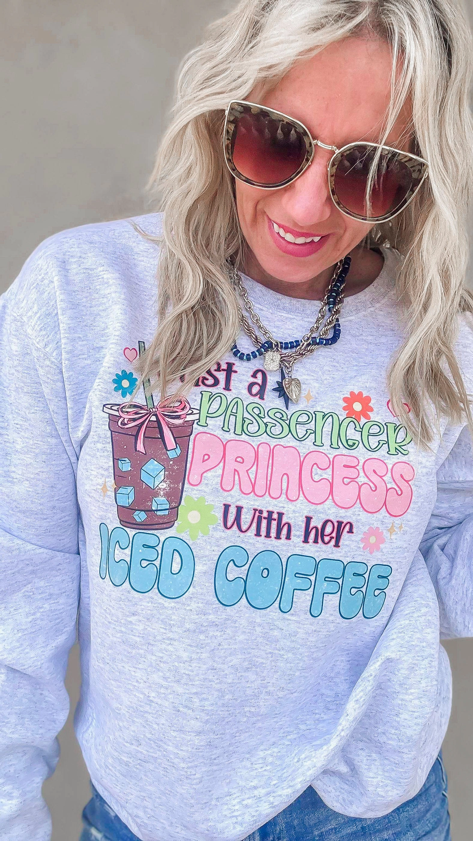 Just a Passenger Princess Graphic Crewneck Sweatshirt