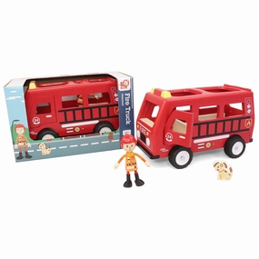 LEO & FRIENDS Wooden Fire Truck Adventure Playset - 3 Pieces
