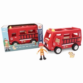 LEO & FRIENDS Wooden Fire Truck Adventure Playset - 3 Pieces