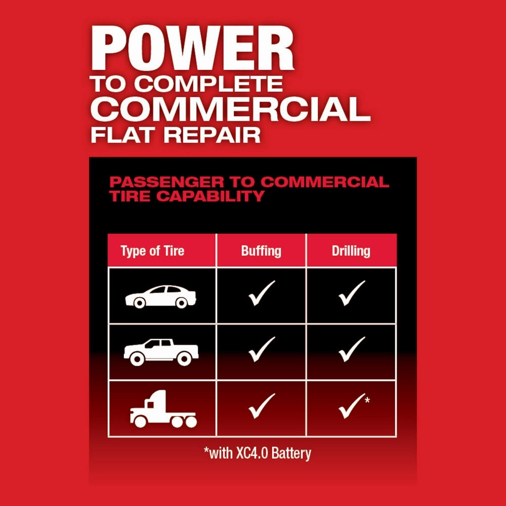 Milwaukee 2409-22 M12 FUEL 12V Brushless Li-Ion Low Speed Tire Buffer Kit