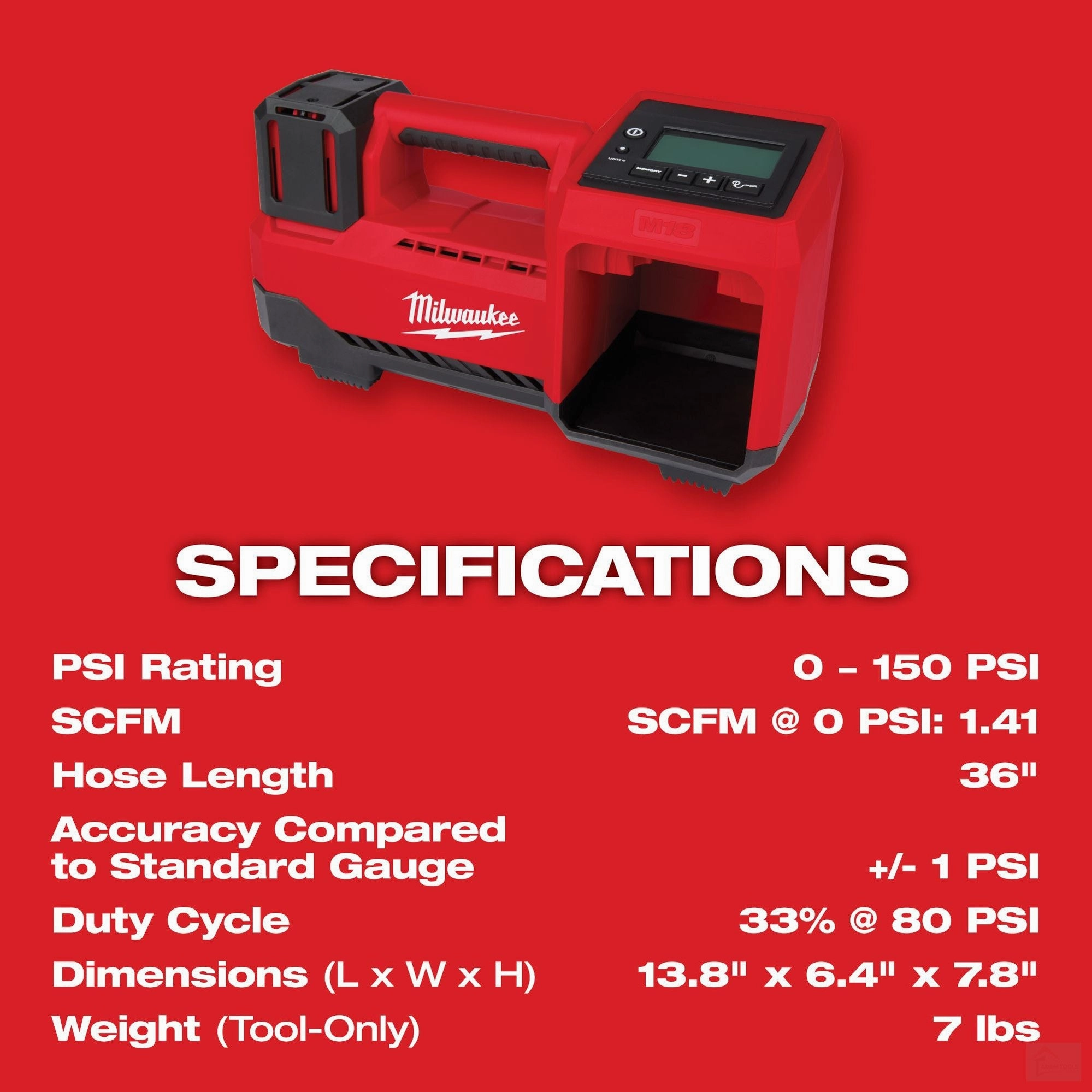 MILWAUKEE M18 Inflator [2848-20] (Tool Only)