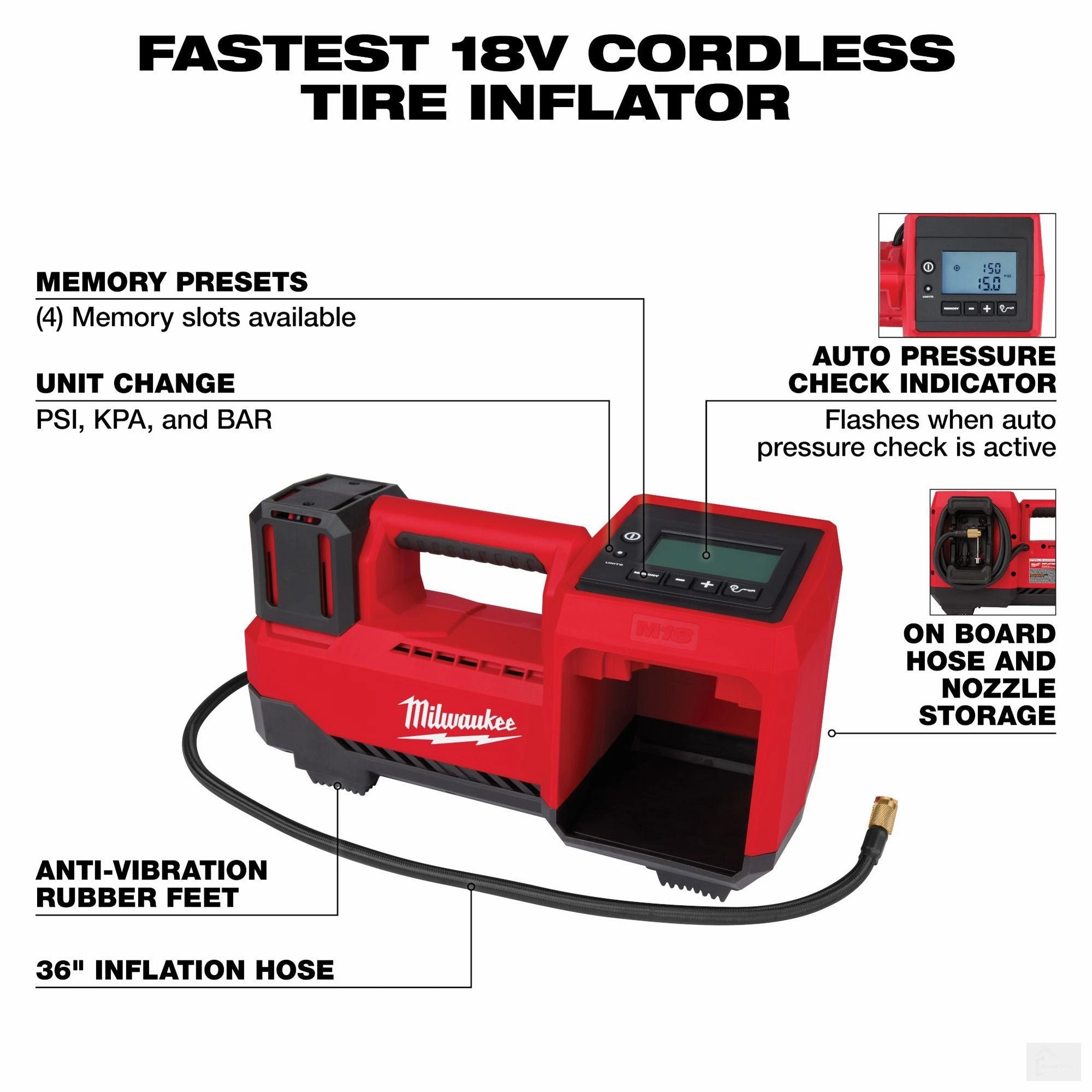 MILWAUKEE M18 Inflator [2848-20] (Tool Only)