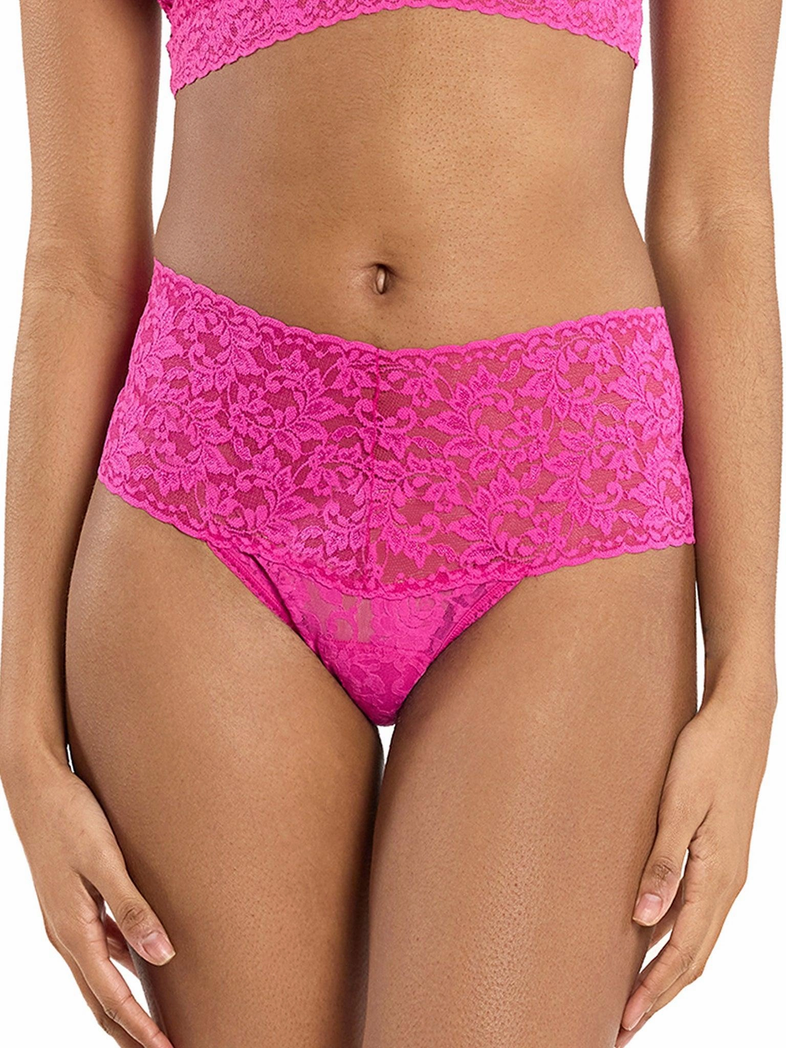 Retro Lace Thong Marmalade Pink