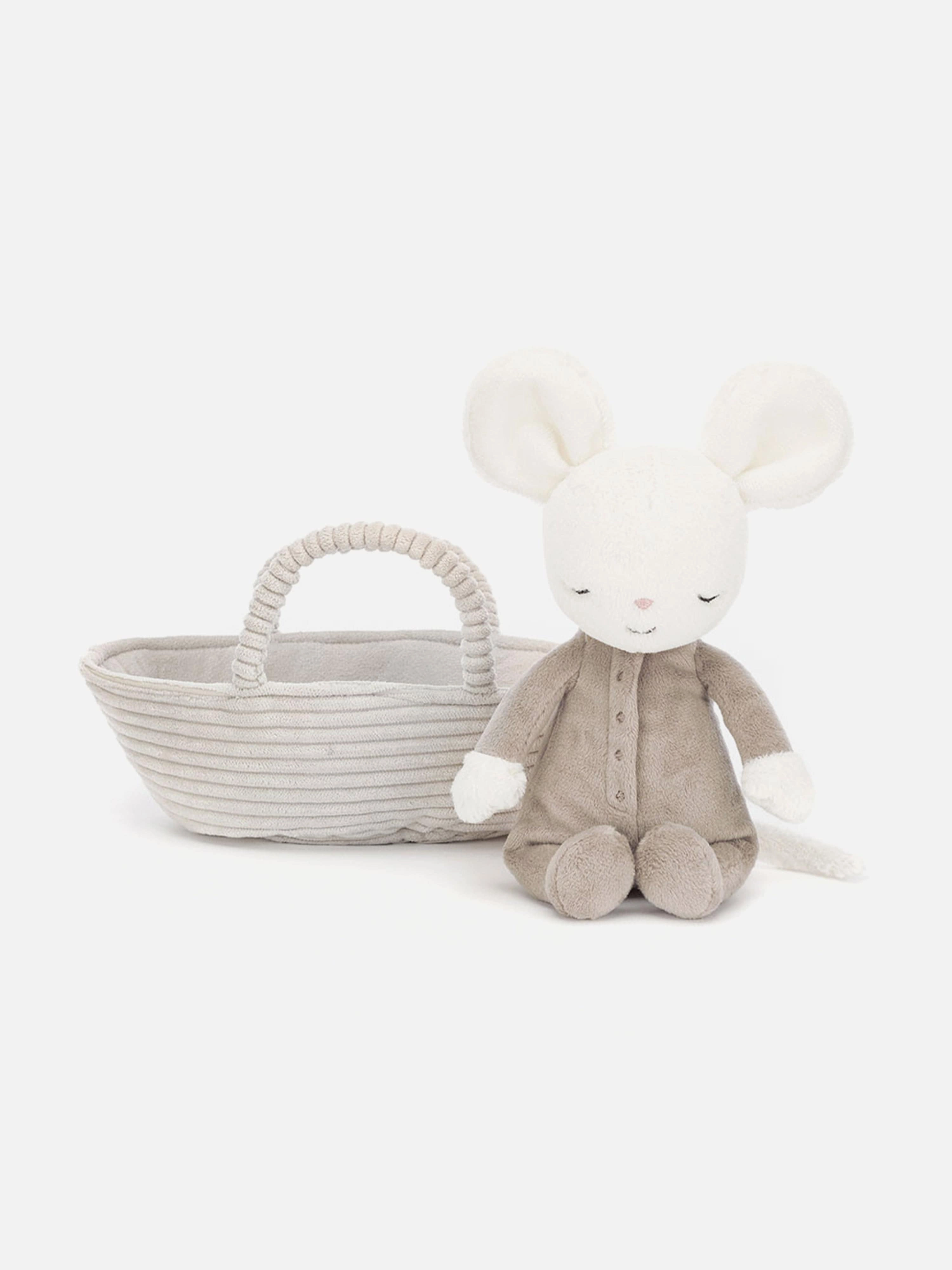 Rock-a-Bye Mouse in Ivory (20cm)