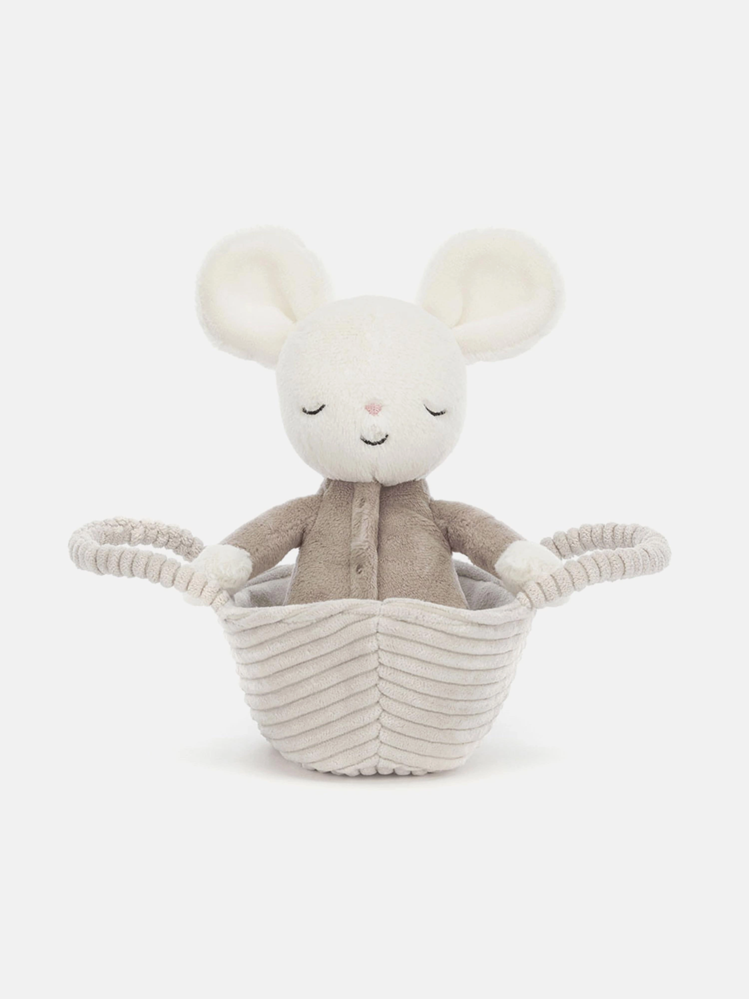 Rock-a-Bye Mouse in Ivory (20cm)