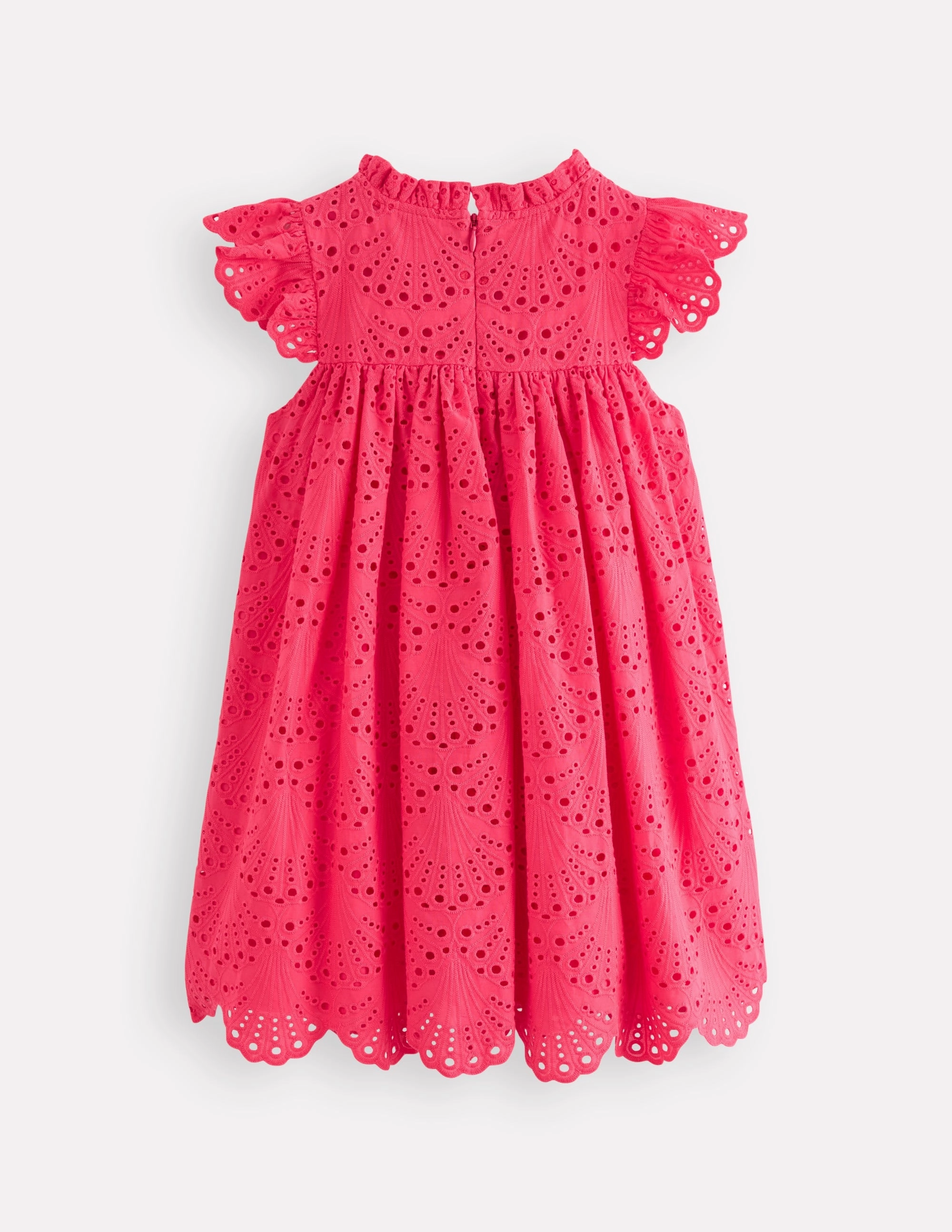 Scallop Broderie Dress-Camelia Pink