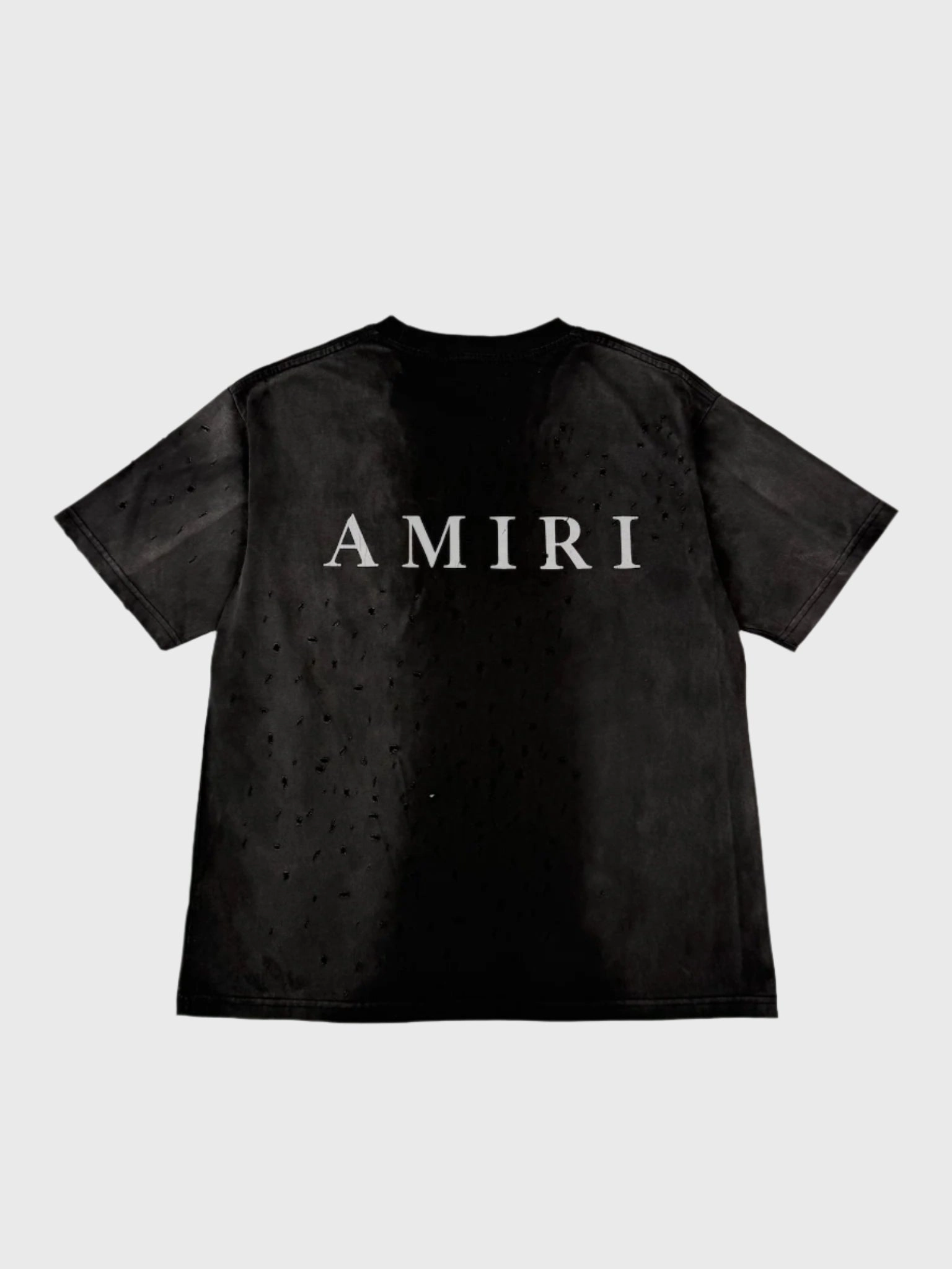 T-Shirt Nera Con Logo E Effetto Destroyed