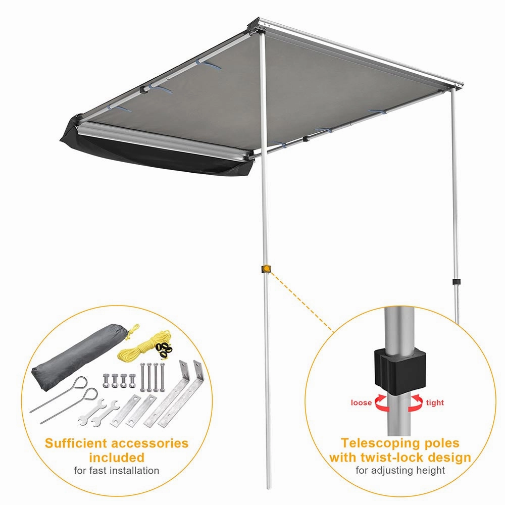 TheLAShop Car Awning 4' 7" x 6' 7" Rear Side Roof Rack Awning Shade