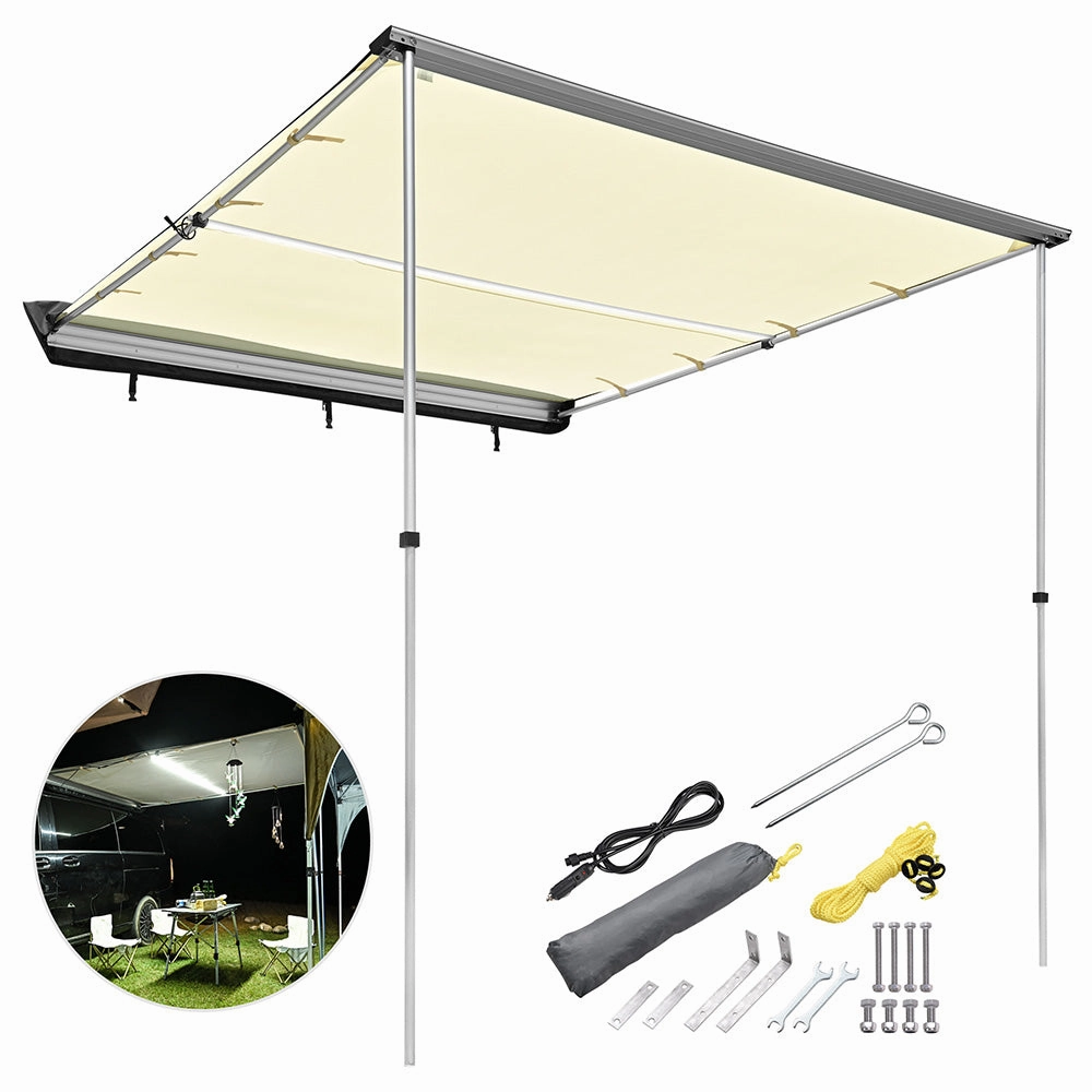 TheLAShop Car Awning with Light 8' 1" x 7' 1" SUV Side Awning