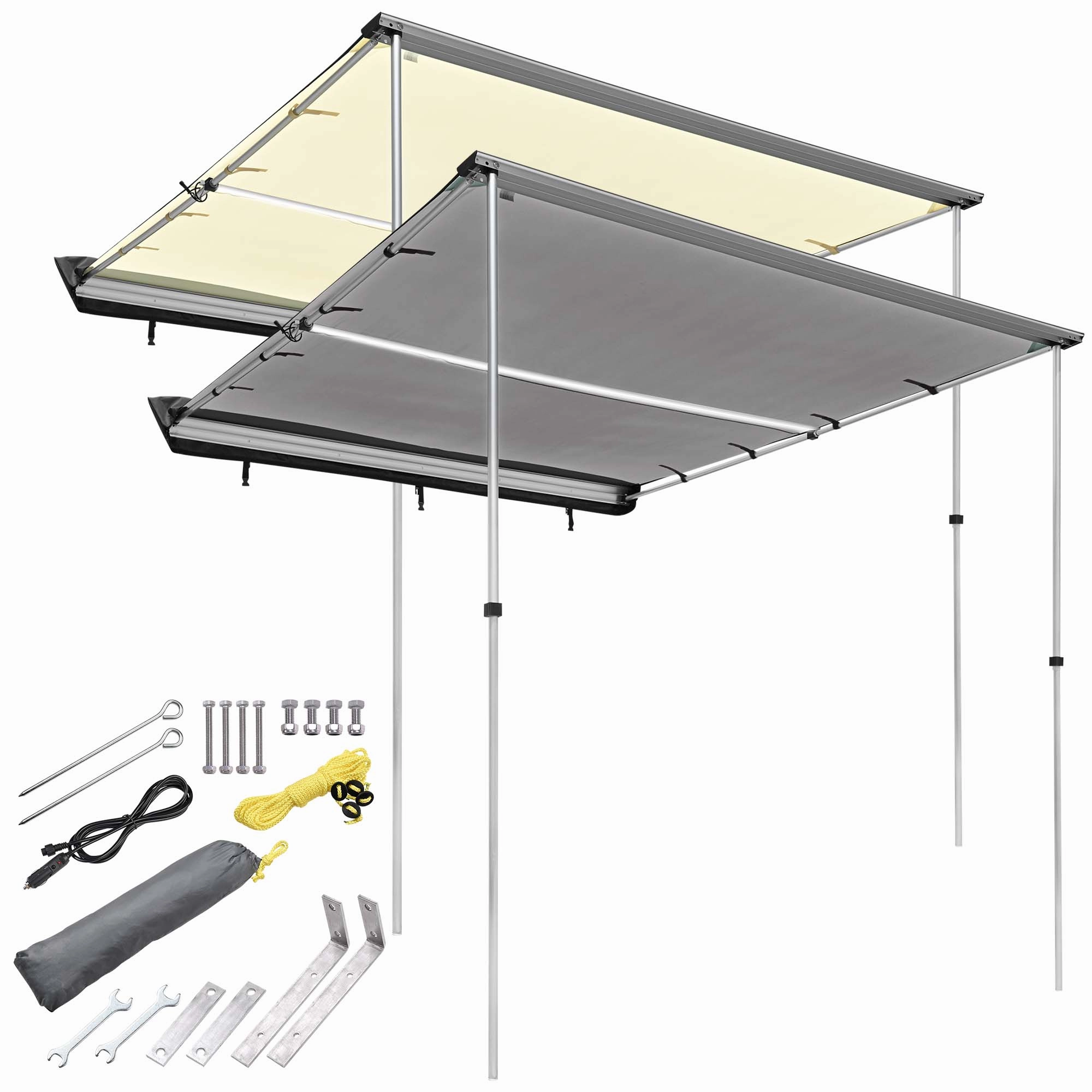TheLAShop Car Awning with Light 8' 1" x 7' 1" SUV Side Awning