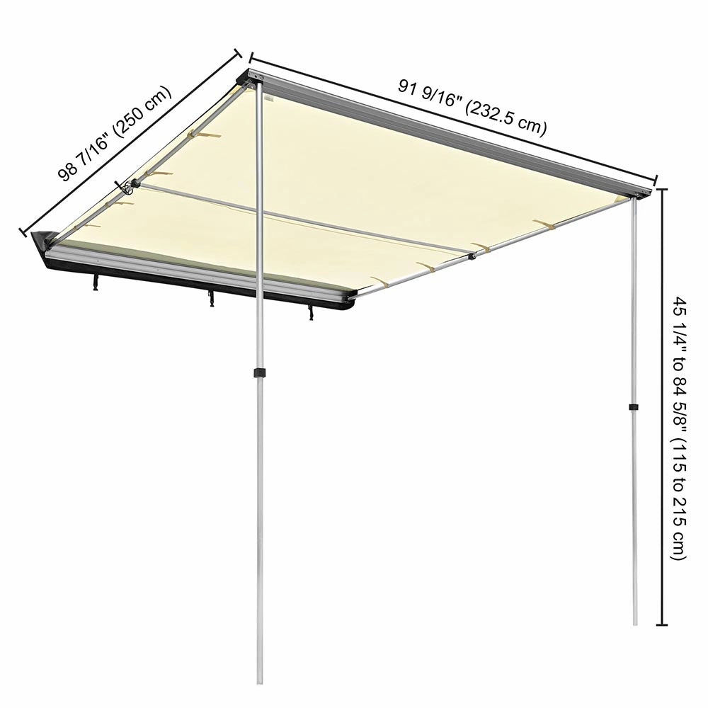 TheLAShop Car Awning with Light 8' 1" x 7' 1" SUV Side Awning
