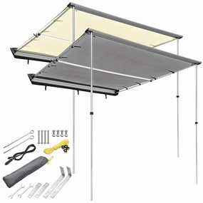 TheLAShop Car Awning with Light 8' 1" x 7' 1" SUV Side Awning