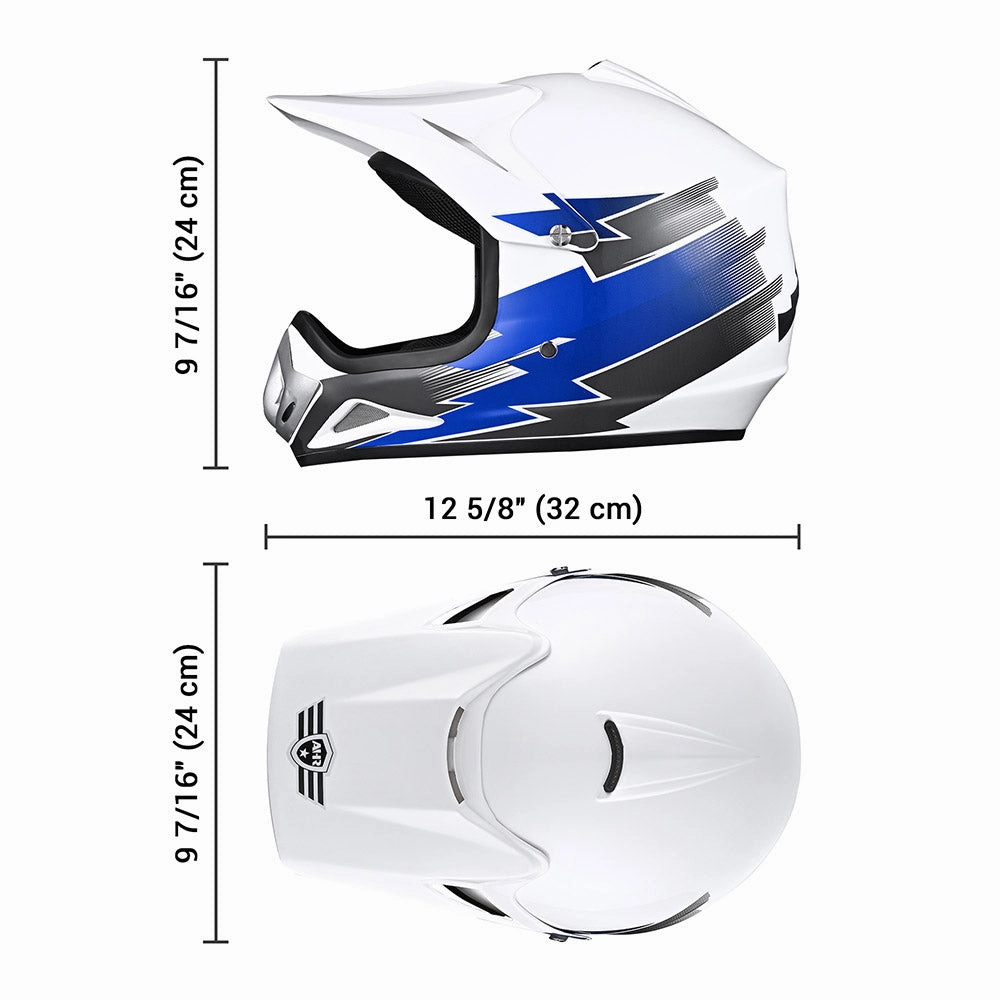 TheLAShop H-VEN12 Youth Dirt Bike Helmet DOT Blue