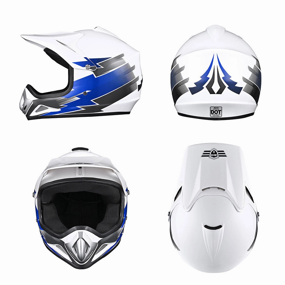TheLAShop H-VEN12 Youth Dirt Bike Helmet DOT Blue