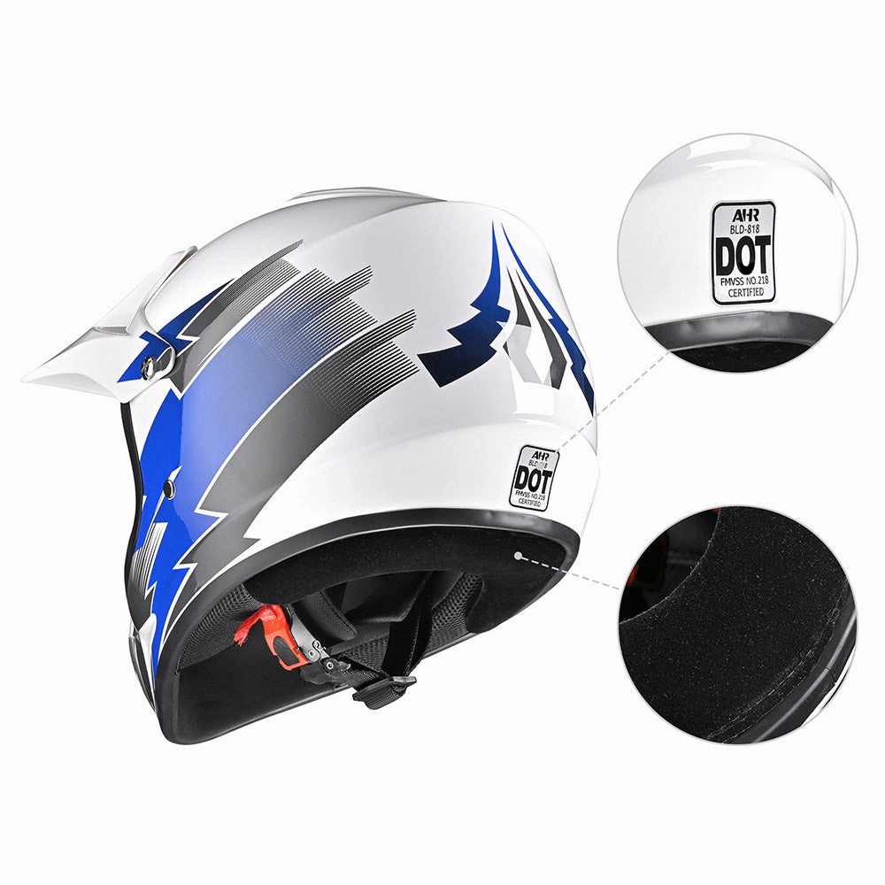 TheLAShop H-VEN12 Youth Dirt Bike Helmet DOT Blue